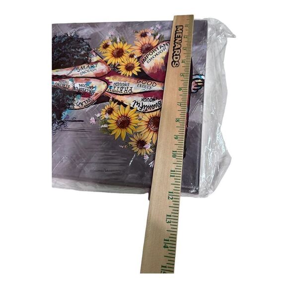 Black queen sunflower praying matte canvas wall art 12x16 - Picture 11 of 16